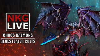 Chaos Daemons vs Genestealer Cults  Warhammer 40K Battle Report  NKG Live [upl. by Ariak737]