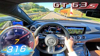 Mercedes AMG GT63 S E 843HP  300KMH on AUTOBAHN NO SPEED LIMIT [upl. by Eixela]