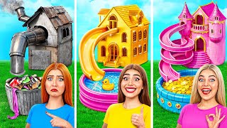 One Colored House Rich vs Broke vs Giga Rich  Funny Challenges by Multi DO Smile [upl. by Ahseram940]