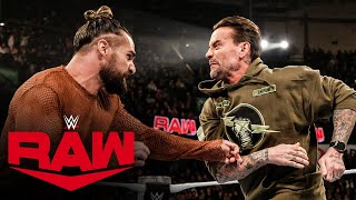 CM Punk and Seth “Freakin” Rollins engage in a chaotic confrontation Raw highlights Dec 2 2024 [upl. by Vanna]