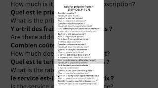 Ask for price in french TEF DELF TCF frenchforbeginners frenchphrases frenchlanguage [upl. by Drofkcor909]