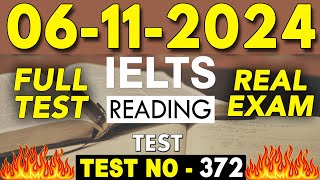 IELTS Reading Test 2024 with Answers  06112024  Test No  372 [upl. by Adner862]