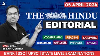 The Hindu Editorial Analysis  The Hindu Vocabulary by Santosh Ray  Vocabulary for Bank amp SSC Exams [upl. by Krahling]