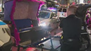 NYPD cracking down on pedicab price gouging illegal street vendors in Midtown [upl. by Hesther954]