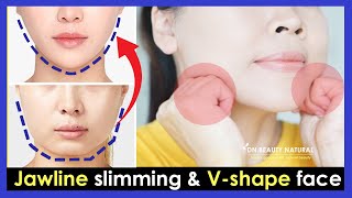 How to make Jawline slimming V shape face Slim face with Face Exercises and Massages [upl. by Osanna]