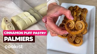 Cinnamon palmiers puff pastry elephant ears just 3 ingredients for a perfect sweet [upl. by Didi240]