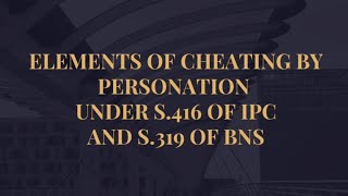 Elements of Cheating by personation under S416 of IPC and S319 of BNS ipc bns tamil comedy [upl. by Noemys]