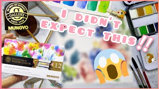 I am literally shocked MUNGYO watercolor 12 pan set unboxing  review  a floral watercolor art [upl. by Dnama]