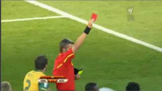 Harry Kewell Red card Australia vs Ghana Fifa world cup 2010 [upl. by Ibson324]