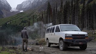 Camping way up high on Canadian Logging Roads  4x4 Van Life [upl. by Arikal]