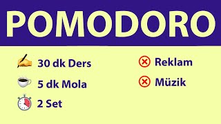 Pomodoro Tekniği  30 dk Ders 5 dk Mola 2 Set  Reklamsız  Müziksiz [upl. by Odlonra]