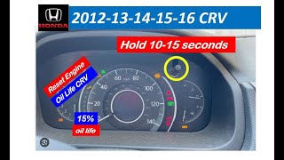 HONDA CRV 201213141516 OIL IFE MAINTENANCE RESET [upl. by Ioved579]