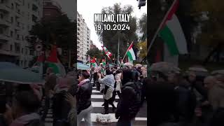 ProPalestine rally held in Milano Italy gaza freepalestine palestine propalestinian shorts [upl. by Fogel392]