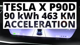 Tesla X P90D 90 kWh 463 hp  acceleration 0100 kmh [upl. by Pace]