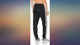 adidas Mens Essentials 3Stripes Tapered Tricot Pants review [upl. by Salvay338]