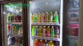 Upright Supermarket Commercial Glass Door Refrigerator Visicooler Showcase For Juice [upl. by Zsa]