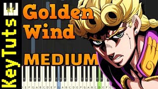 Golden Wind Giorno’s Theme from Jojo’s Bizarre Adventure  Medium Mode Piano Tutorial [upl. by Johannah192]