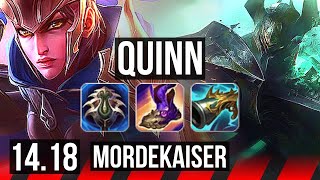 QUINN vs MORDEKAISER TOP  1812 6 solo kills Legendary 900 games  EUW Diamond  1418 [upl. by Arakat277]