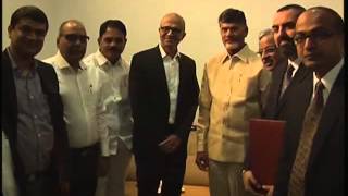 Sri Satya Nadella CEO of Microsoft met Sri NCBN [upl. by Monahon544]