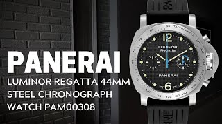 Panerai Luminor Regatta 44mm Steel Chronograph Watch PAM00308 Review  SwissWatchExpo [upl. by Theron]