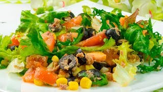 O salată foarte gustoasă și colorată fără maioneză – salata mea preferată cu ton  SavurosTV [upl. by Melissa]