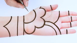 New Easy Trick mehndi design for handsSimple henna design 2021Mehendi design front hand [upl. by Ennaus600]