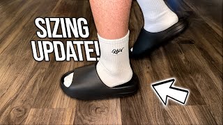 YEEZY SLIDE SIZING GUIDE 2023 Yeezy Slide Onyx Full Review amp Try On [upl. by Thatch442]