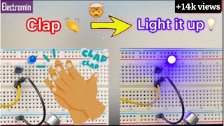 How to build Clap Switch Circuit using BC547 on breadboard [upl. by Nwahsit15]