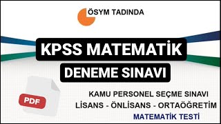 ÖSYM Tadında KPSS Matematik Denemesi 30 Soru PDF Açıklama kısmında kpss [upl. by Enilamme]