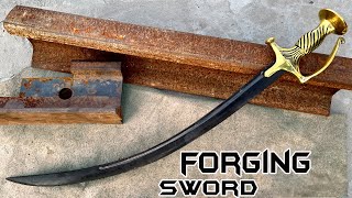 Forging a Sword out of Rusted Railway Track  Traditional Shamshir Sword [upl. by Hamaso]