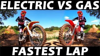 Electric Vs Gas Dirt Bike  Best Lap Time [upl. by Ytiak]