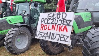 Protest rolników w Kadzidle [upl. by Odnama]