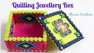 Quilling Jewellery Box How to make Quilled Square Shaped Box [upl. by Nonie]