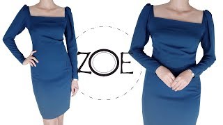 DIY Sewing Leg of Mutton Sleeve Classy Dress  FREE Sewing Pattern  Zoe DIY [upl. by Akinam]