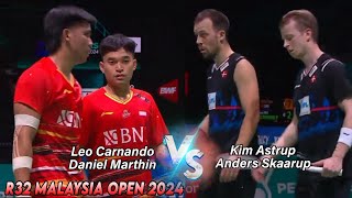 Leo RollyDaniel Marthin vs Kim AstrupAnders Skaarup II R32 Malaysia Open 2024 [upl. by Jorie]