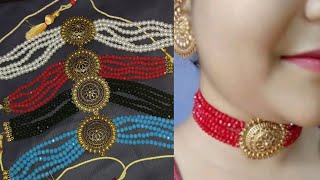 Crystal choker making at home DIY choker [upl. by Salema248]