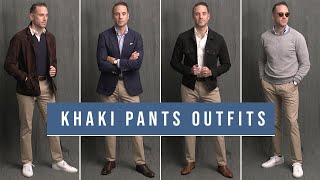 8 Ways To Wear Khaki Pants  Chinos With Boots Loafers amp Sneakers [upl. by Freed32]