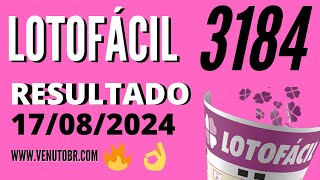 🍀 Resultado Lotofácil 3184 [upl. by Ellerehs844]