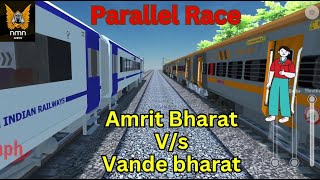 Parallel race between Amrit Bharat and Vande Bharat express 😱 Brand new update bharat train sim [upl. by Andel]