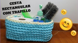 CESTA RECTANGULAR EN TRAPILLO  Tutorial Paso a Paso [upl. by Macdonell885]