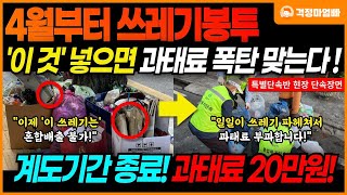 4월부터 쓰레기 분리수거 또 다시 바뀐다 쓰레기 봉투에 이 것 있으면 과태료 폭탄 재활용 음식물 일반 쓰레기 [upl. by Margarita554]