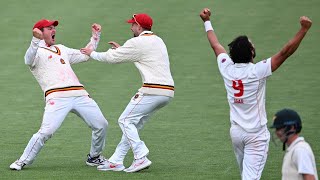 Watch the incredible final over of Shield thriller  Sheffield Shield 202425 [upl. by Ymerej908]