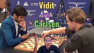 Knightmare but for whom  Vidit Gujrathi vs Magnus Carlsen  World Rapid 2023 [upl. by Marciano]