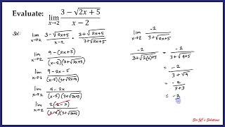 CALCULUS Evaluating Limits using Conjugates Rationalizing [upl. by Oreste]