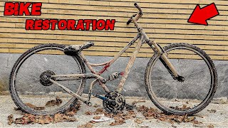 INCREDIBLE BIKE RESTORATION Transforming An Old Rusty Bike Into A Epic Purple Mountain Bike [upl. by Osicran]