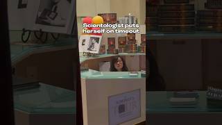 SCIENTOLOGIST ON TIMEOUT Scientology Worker Hides In Corner When She Sees Me [upl. by Aitsirt]