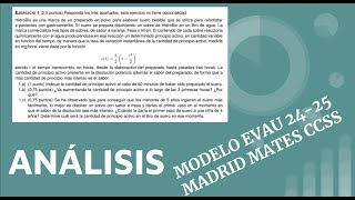 Ejercicio Matemáticas CCSS Análisis EvAU Modelo Madrid 20242025 [upl. by Enitram]