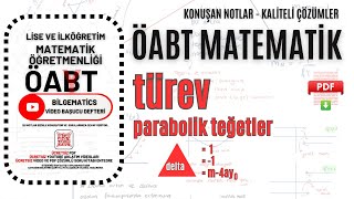 PARABOLİK TEĞETLERDE KISA ÇÖZÜMLER  AYT VE ÖABT MATEMATİK [upl. by Trefor]