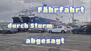 Fährfahrt durch Sturm abgesagt Stellplatz Livorno Toskana [upl. by Ahsemo]