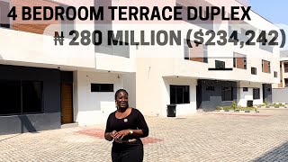 WOULD You LIVE in this Lovely ₦280 MILLION 234242 4 bedroom terrace Home in LEKKI PHASE 1LAGOS [upl. by Gettings]